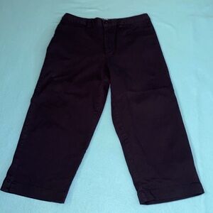 HAVANA JACKS CAFE  Stretch capris navy button zipper closure mid rise size 12